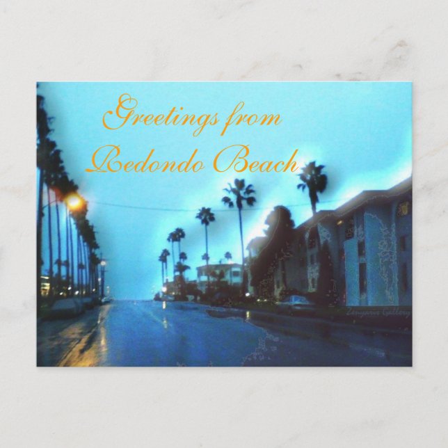 Road to the Ocean on a Rainy Evening Postcard (Front)