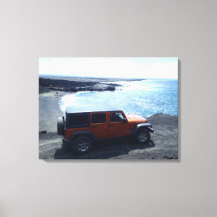 Road to the Sea Hawaii jeep offroad beach canvas Print