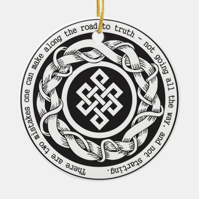 Road to Truth Endless Knot Ceramic Tree Decoration (Front)