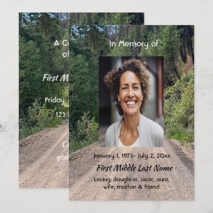 Road trail Celebration of Life Memorial Service Invitation