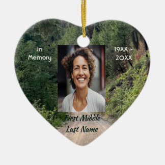 Road trail Memorial Prayer Card Photo Keepsake Ceramic Tree Decoration