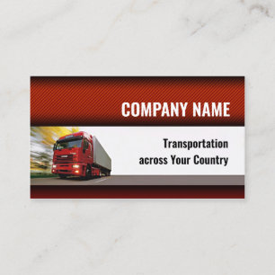 Road Transport Operator Red Truck Business Card