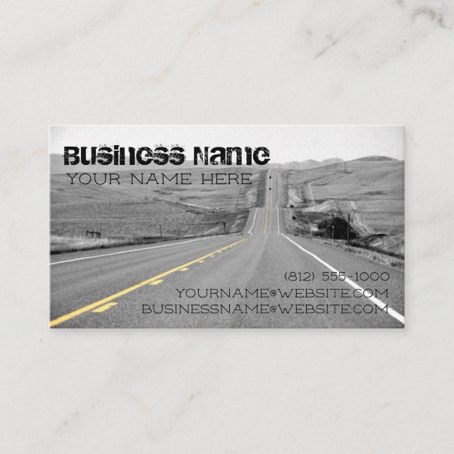 Road Travel Business Card trucking delivery semi (Front)