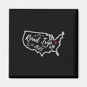 Road Trip 2025 Map Usa Family Friend Girl Trip Vac Magnet