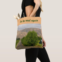 Road trip bag, nature scene, your own words,