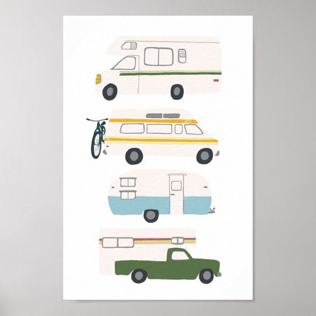 ROAD TRIP! Campervan vanlife RV Trailer Poster (Front)