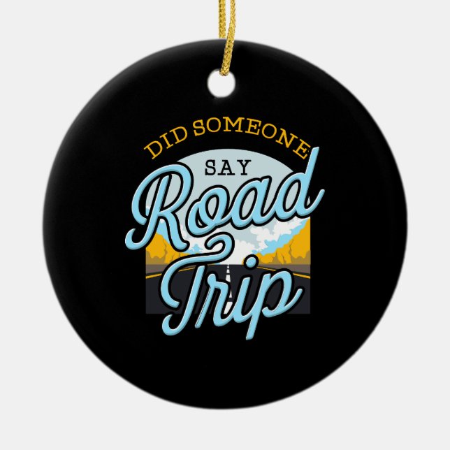 Road Trip Camping Outdoor Gift Ceramic Tree Decoration (Front)