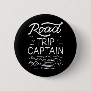 Road Trip Captain I - RV Pilot Camping Vacation 6 Cm Round Badge