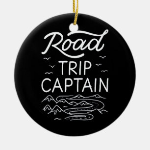 Road Trip Captain I - RV Pilot Camping Vacation Ceramic Tree Decoration