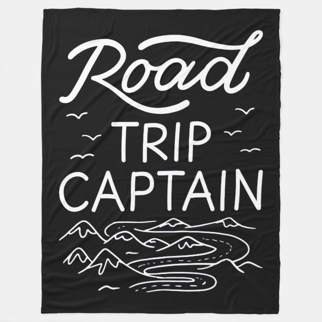 Road Trip Captain I - RV Pilot Camping Vacation Fleece Blanket (Front)