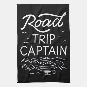 Road Trip Captain I - RV Pilot Camping Vacation Tea Towel