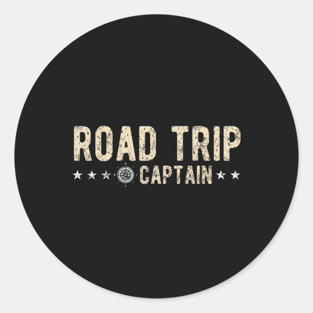 Road Trip Captain Road Trip 3  Classic Round Sticker (Front)