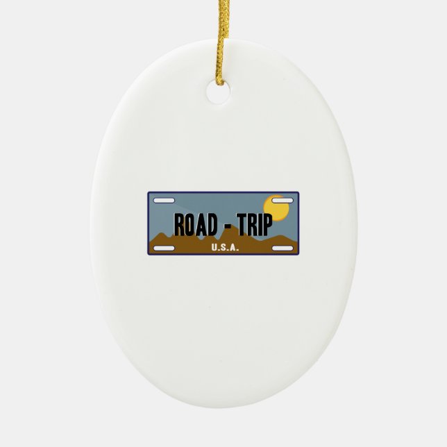 Road Trip Ceramic Tree Decoration (Front)