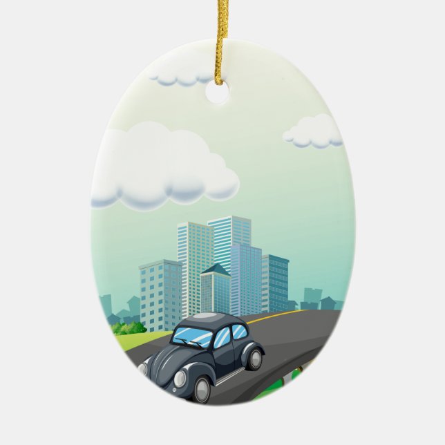 Road trip ceramic tree decoration (Front)
