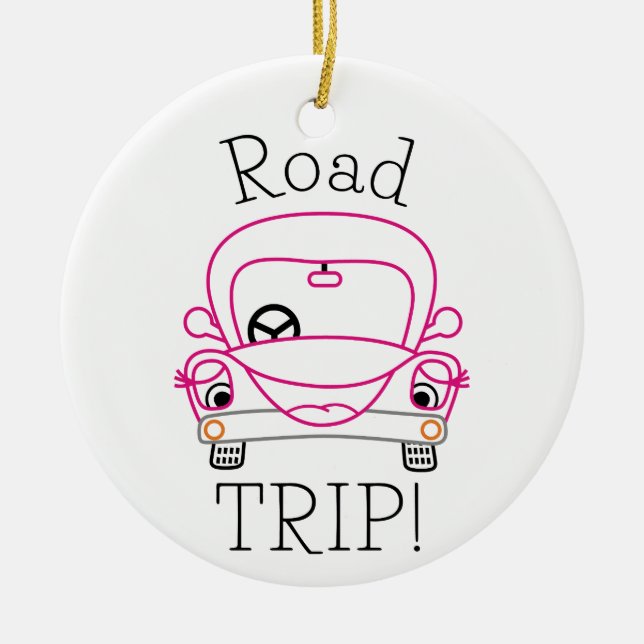 Road Trip Ceramic Tree Decoration (Front)
