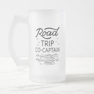 Road Trip Co-Captain I - RV Navigator Camping Love Frosted Glass Beer Mug