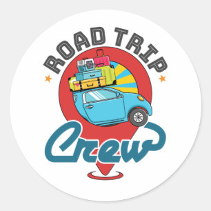 Road Trip Crew Family Vacation Girls Trip Classic Round Sticker