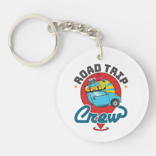 Road Trip Crew Family Vacation Girls Trip Key Ring