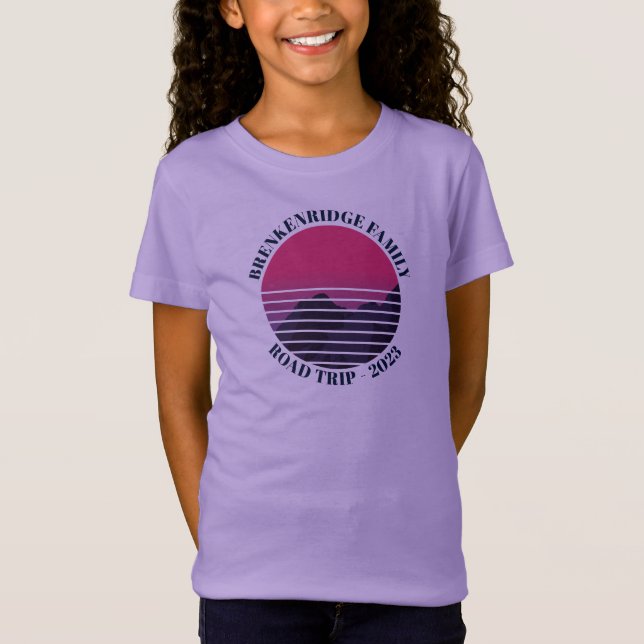 Road Trip Crew Sunset Mountains Custom T-Shirt (Front)