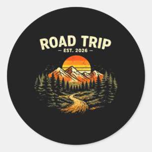 Road Trip Est 2026 Family Vacation Travel Spring Classic Round Sticker