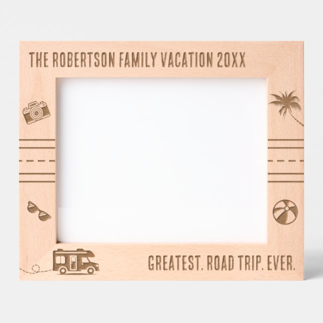 Road Trip Family Vacation Personalised Travel 10x8 Etched Frames (Front)