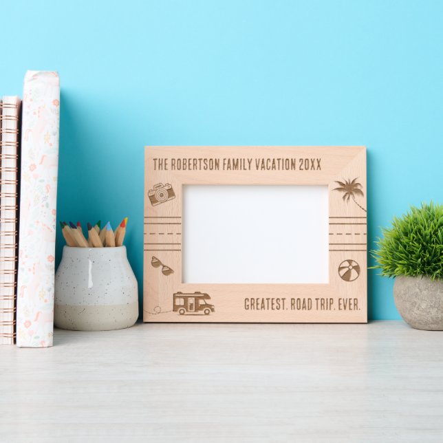 Road Trip Family Vacation Personalised Travel 7x5 Etched Frames (Front)