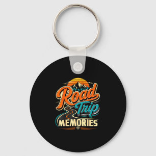 Road trip memories retro vintage mountain family key ring