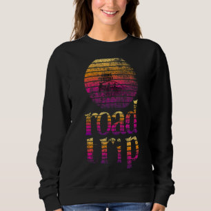 Road Trip - Retro Sunset Distressed In Miami Colou Sweatshirt