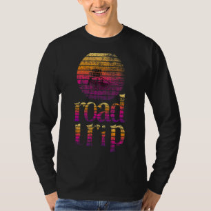 Road Trip - Retro Sunset Distressed In Miami Colou T-Shirt