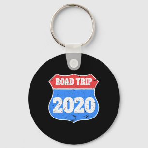 Road Trip Shirt Vintage Road Sign Friends Vacation Key Ring