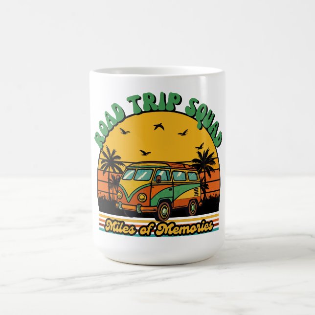 Road Trip Squad Coffee Mug | Retro 70s Travel Cup (Center)