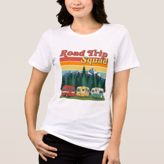 Road Trip Squad Vintage Camper Adventure Design Tri-Blend Shirt