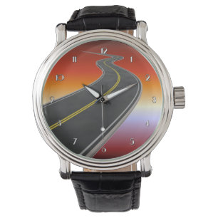 Road Trip Sunset Highway Wrist Watch