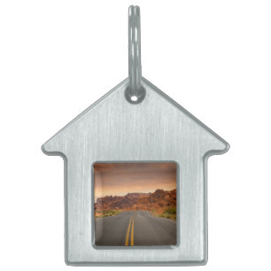 Road trip sunset pet name tag