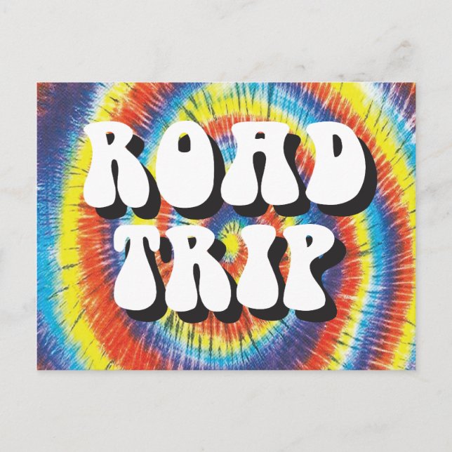 Road Trip tie-dye design Postcard (Front)