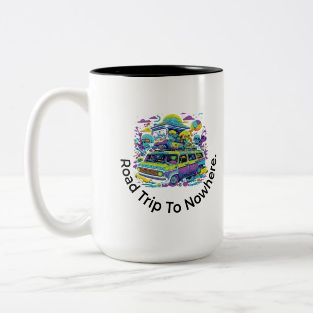 Road Trip to Nowhere Two-Tone Coffee Mug (Left)