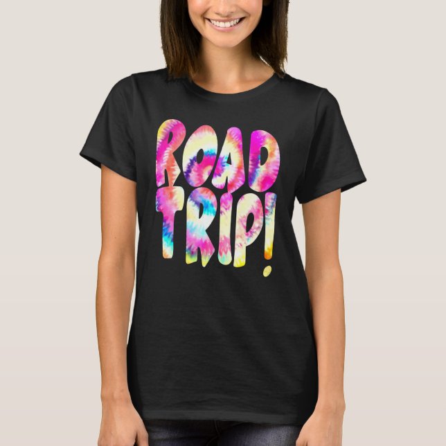 Road Trip Travel Destination Tourist Tie-Dye Trave T-Shirt (Front)
