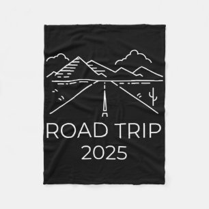 Road Trip Travel Souvenir 2025 Camper Hiking Famil Fleece Blanket