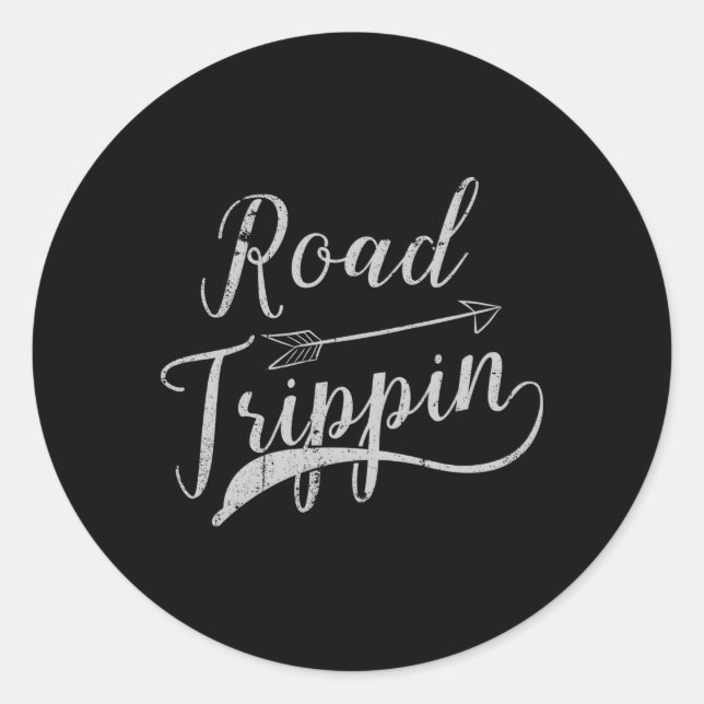 Road Trip Travelling Road Trip Classic Round Sticker (Front)