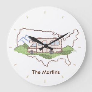 Road Trip USA Motor Home Large Clock