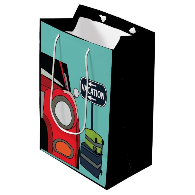 Road Trip Vacation Medium Gift Bag (Front Angled)