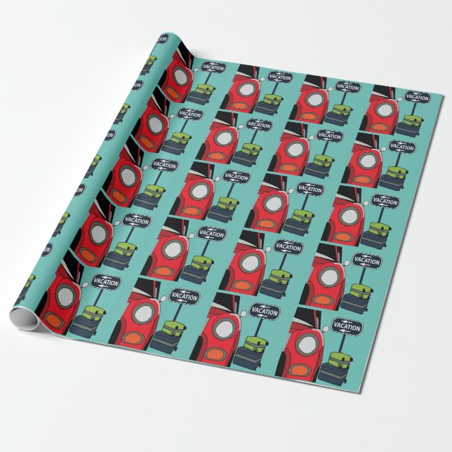 Road Trip Vacation Wrapping Paper (Unrolled)