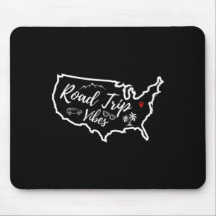 Road Trip Vibes Map Usa Family Friend Girl Trip Va Mouse Mat