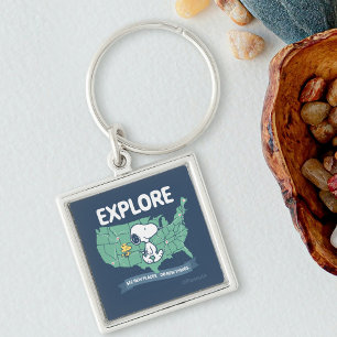 Road Trippin   Peanuts Explore Key Ring