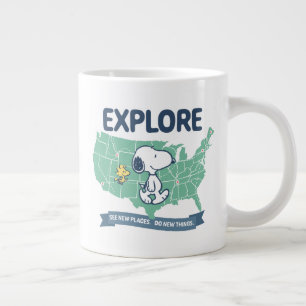 Road Trippin   Peanuts Explore Large Coffee Mug