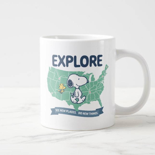 Road Trippin | Peanuts Explore Large Coffee Mug (Right)