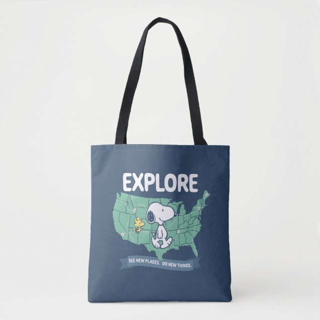 Road Trippin | Peanuts Explore Tote Bag (Front)