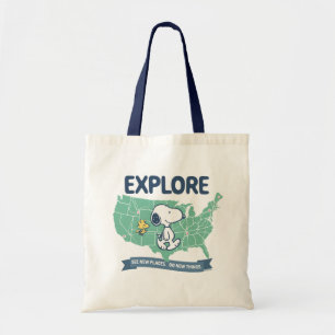 Road Trippin   Peanuts Explore Tote Bag