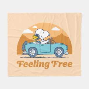 Road Trippin   Peanuts Feeling Free Fleece Blanket