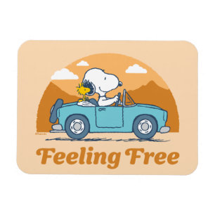 Road Trippin   Peanuts Feeling Free Magnet